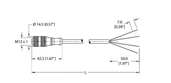 Turck Rk 4.4T-55 Actuator and Sensor Cable, Connection Cable