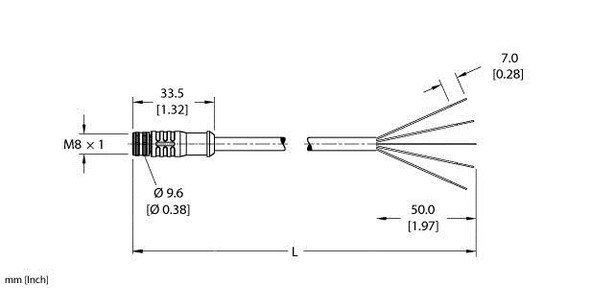 Turck Pkgs 4M-2/S90 Single-ended Cordset, Straight Female Connector