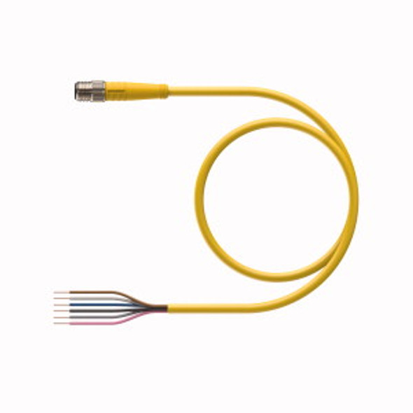 Turck Psg 6M-0.3 Single-ended Cordset, Straight Male Connector