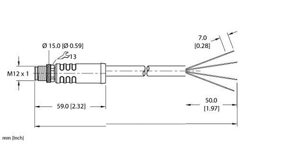 Turck Rsp46Pt-0.2 Power Cable, Connection Cable