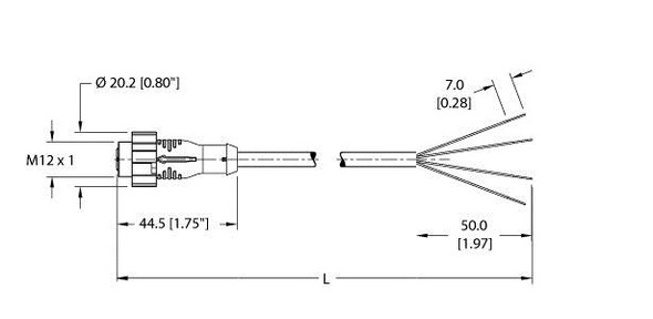 Turck Ekrt-A4.400-Gu2K-5 Actuator and Sensor Cable, Connection Cable