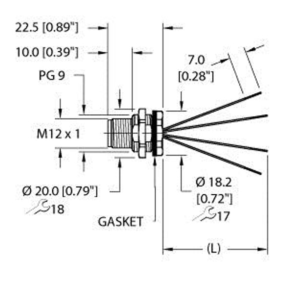 Turck Ersbg-A4.400.2-1 Actuator and Sensor Receptacle, Rear Mount