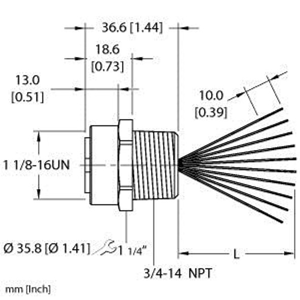 Turck Rkf 106-0.3M/14.75/Npt