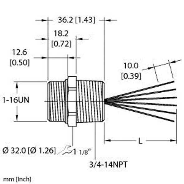 Turck Rsf 6B6-0.3M/14.75/Npt Single-ended Receptacle, Male Receptacle