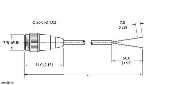 Turck Rsm 20-13M Single-ended Cordset, Straight Male Connector