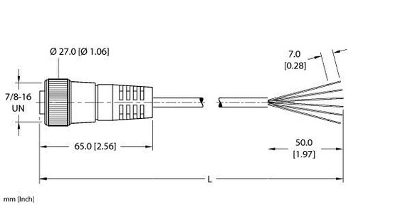 Turck Rkm 66-3M Single-ended Cordset, Straight Female Connector