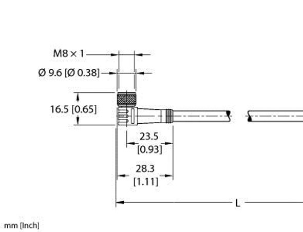 Turck Pkw 3M-P7X2-1-Psw 3M/S90 Double-ended Cordset, Right angle Female Connector to Right angle Male Connector