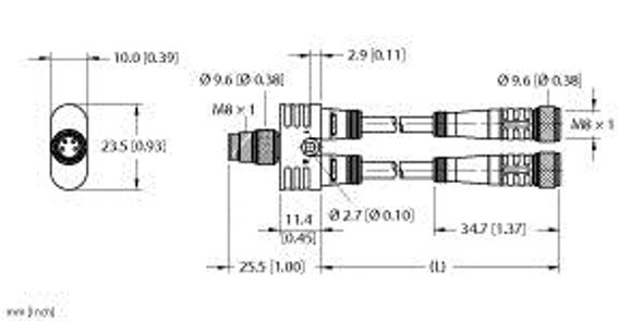 Turck Yp2-Mfs4/2Pkg4M-0.5/1.5/S651 Splitter