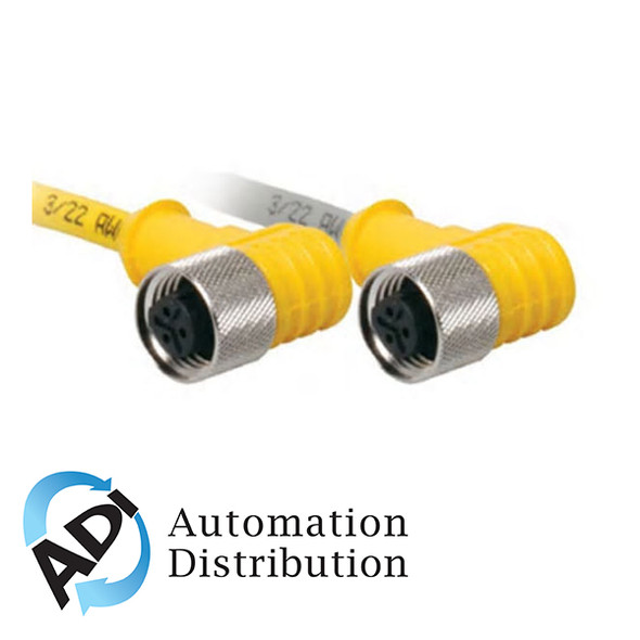 Turck Wkb 3T-2-Sb 3T Double-ended Cordset, Right angle Female Connector to Straight Male Connector 777015820