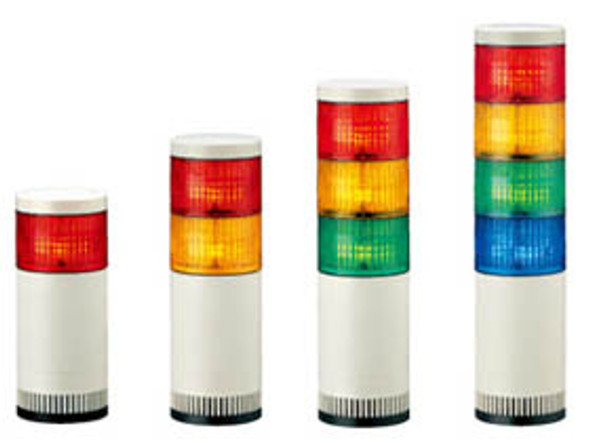 Patlite LGE-402-RYGC Continuous light, direct mount, beige body. Red, amber, green, white LED module.