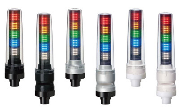 Patlite LS7-502DBWC-9D-RYGBC Dark Gray, Continuous light, Buzzer, Dark Gray 1/2" NPT socket, M12 connector, IP69K. Custom LED color configurations are available on order with special prices, quantities and lead time- please inquire with Patlite.