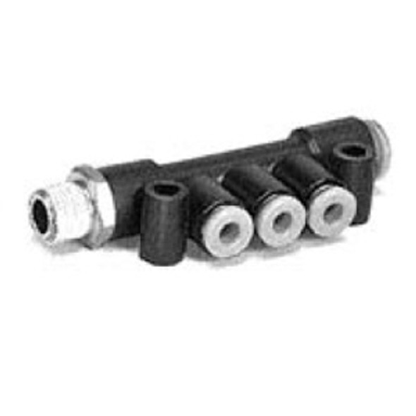 SMC KM14-06-08-02S-3 Manifold, One-Touch Fitting Pack of 5