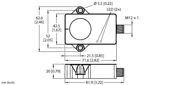 Turck Single Axis Inclinometer B1NF360V-QR20-2LI2X3-H1151