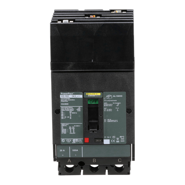 Schneider Electric HGA36020 Molded Case Circuit Breaker 600V 20A