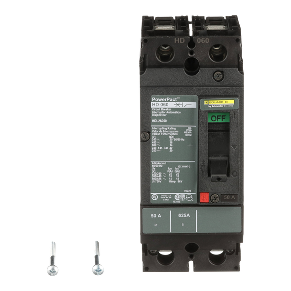 Schneider Electric HDL26050 Molded Case Circuit Breaker 600V 50A