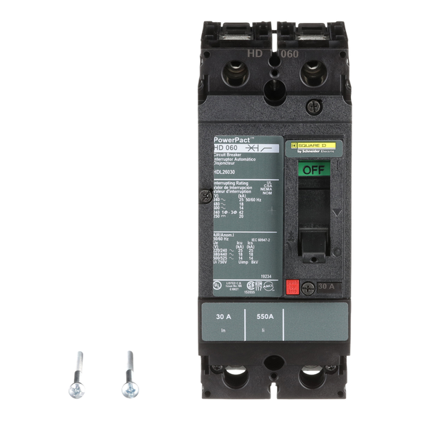 Schneider Electric HDL26030 Molded Case Circuit Breaker 600V 30A