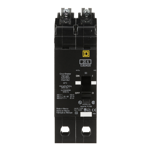Schneider Electric EJB24020 Miniature Circuit Breaker 480Y/277V 20A