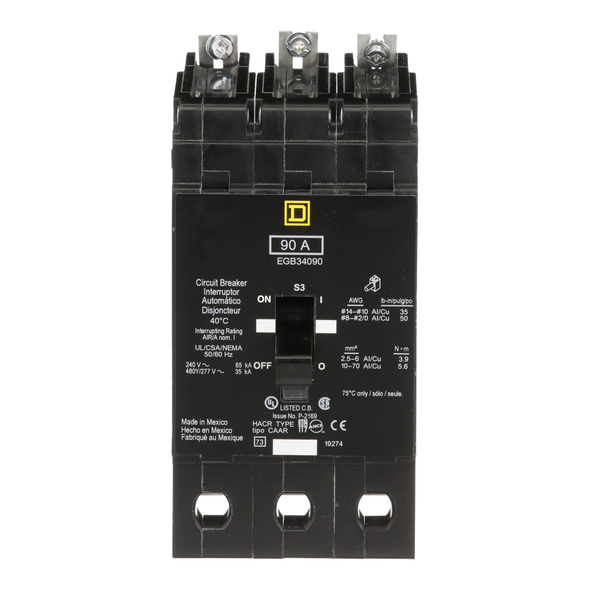 Schneider Electric EGB34090 Miniature Circuit Breaker 480Y/277V 90A