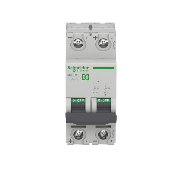 Schneider Electric M9U21203 Multi9 C60H-Dc 2P 3A C 10Ka 500V-Dc Mcb