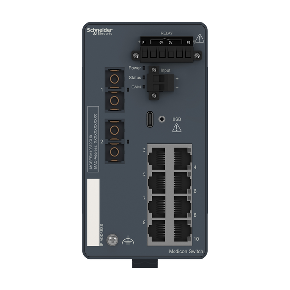 Schneider Electric MCSESM103F2CU0 Modicon Managed Switch 8Tx/2Fx-Mm