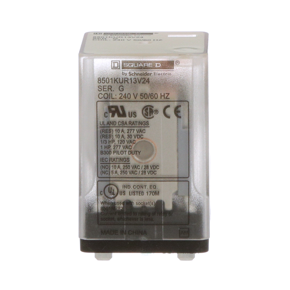 Schneider Electric 8501KUR13V24 Relay 3Co Qc Pin 6.6A@240V 240Vac Coil