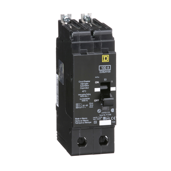Schneider Electric EDB24100 Miniature Circuit Breaker 480Y/277V 100A