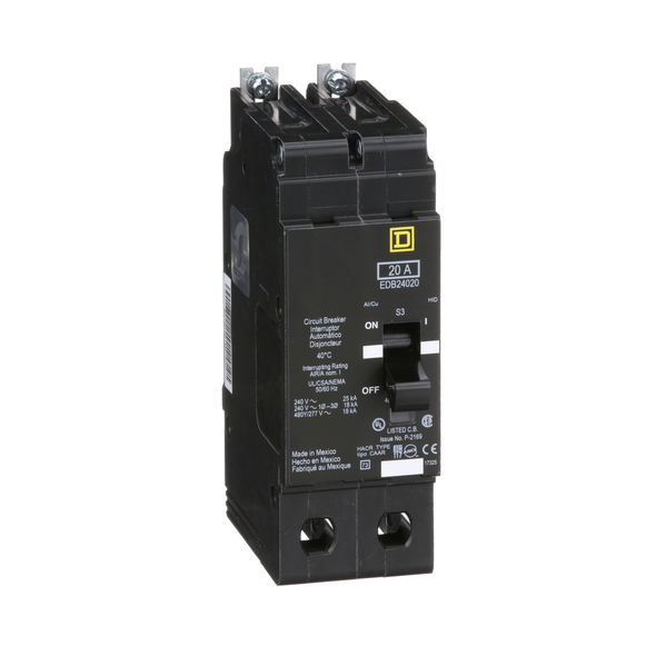 Schneider Electric EDB24020 Miniature Circuit Breaker 480Y/277V 20A