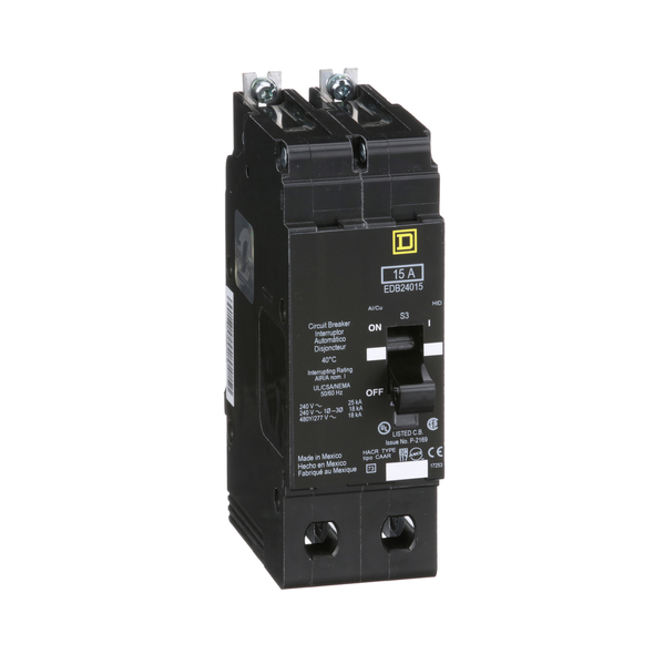 Schneider Electric EDB24015 Miniature Circuit Breaker 480Y/277V 15A