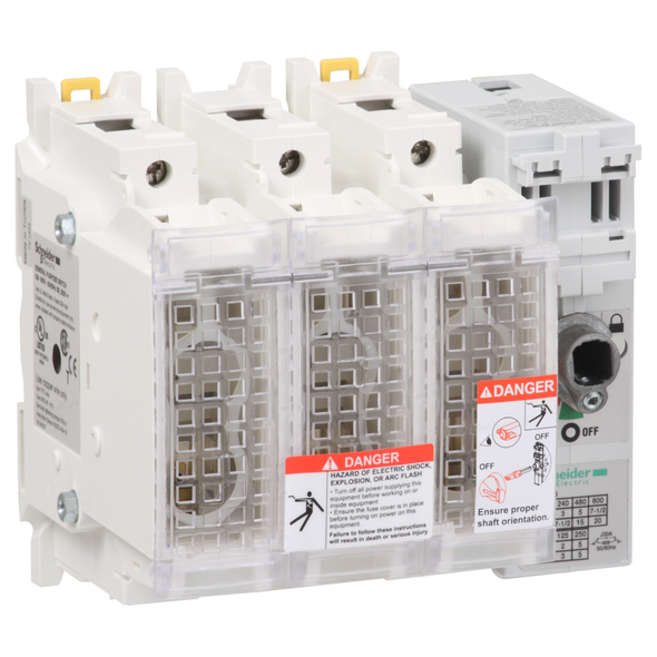 Schneider Electric GS2EU3N Full Disconnect Switch Fuse J30A 3P