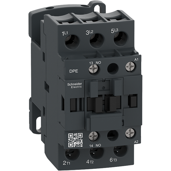 Schneider Electric DPE38G7 IEC contactor,Easy TeSys DPE,nonreversing,38A,3P,20HP at 480V AC,120V 50/60Hz coil