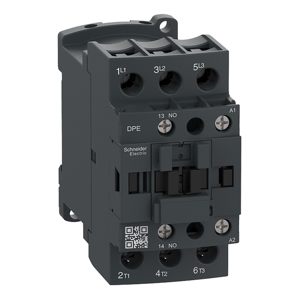 Schneider Electric DPE38BL IEC contactor,Easy TeSys DPE,nonreversing,38A,3P,20HP at 480V AC,24V DC coil