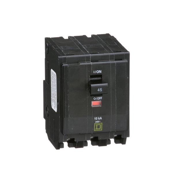 Schneider Electric QO345 Mini circuit breaker, QO, 45A, 3 pole, 120/240VAC, 10kA, plug in