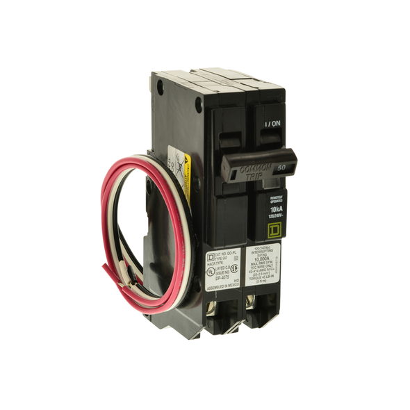 Schneider Electric QO250PL Mini circuit breaker, QO, 50A, 2 pole, 120/240VAC, 10kA, plug in, Powerlink