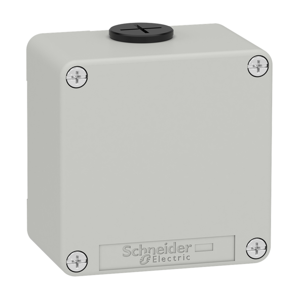 Schneider Electric XAPD11 Die cast empty control station, Harmony XAP, XB2 SL, zinc alloy, grey, M20, undrilled, 80x80x51,5mm, UL cULus