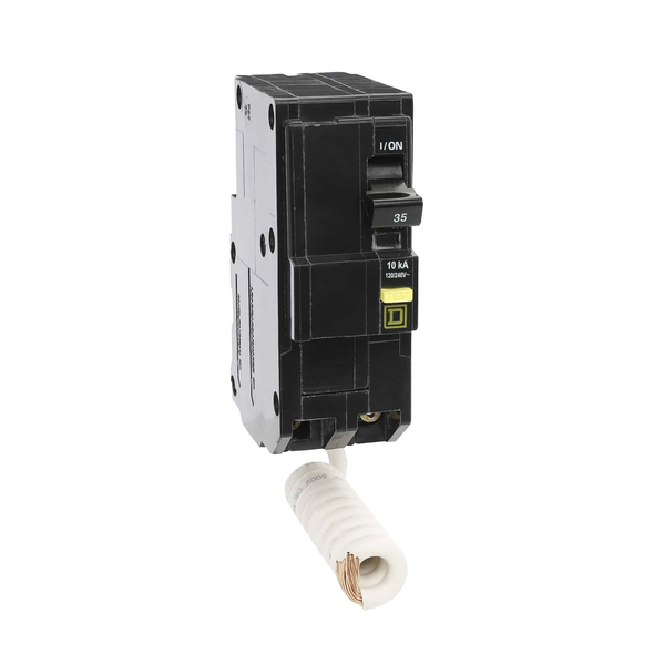 Schneider Electric QO235GFI Mini circuit breaker, QO, 35A, 2 pole, 120/240VAC, 10kA, plug in, 6mA grd fault A, pigtail