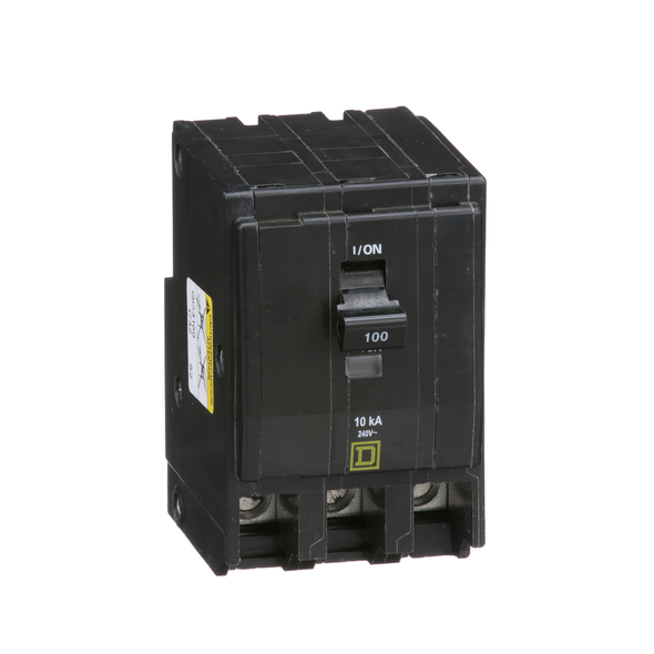 Schneider Electric QO3100CP Mini circuit breaker, QO, 100A, 3 pole, 120/240VAC, 10kA, plug in, consumer pack