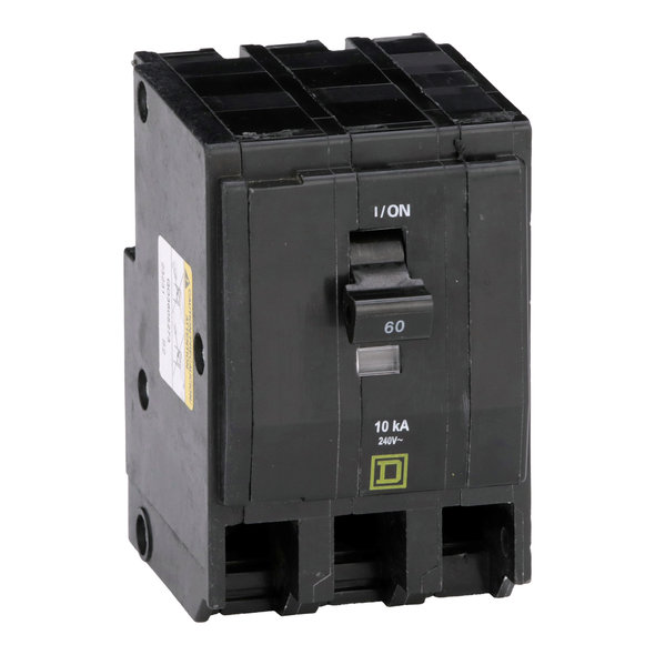 Schneider Electric QO3605273 Mini circuit breaker, QO, 60A, 3 pole, 120/240VAC, 10kA, plug in, ring