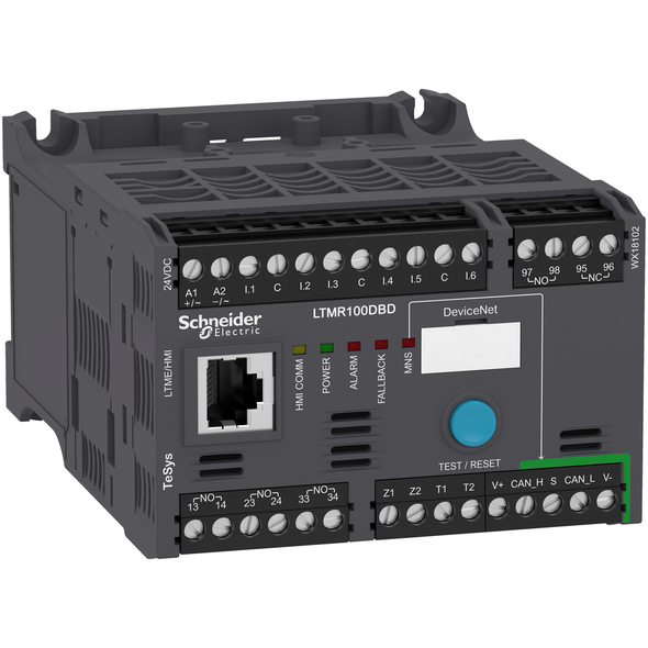 Schneider Electric LTMR100DBD Motor controller, TeSys T, Motor Management, DeviceNet, 6 logic inputs, 3 relay logic outputs, 5 to 100A, 24VDC