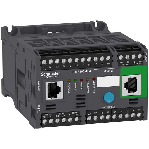 Schneider Electric LTMR100MFM Motor controller, TeSys T, Motor Management, Modbus, 6 logic inputs, 3 logic outputs, 5 to 100A, 100 to 240VAC