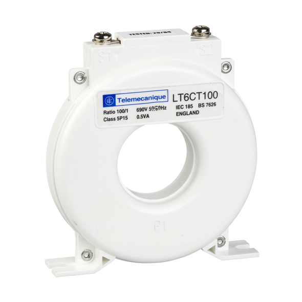 Schneider Electric LT6CT1001 Current transformer, TeSys T, LT6CT, 100/1 ratio, class 5P