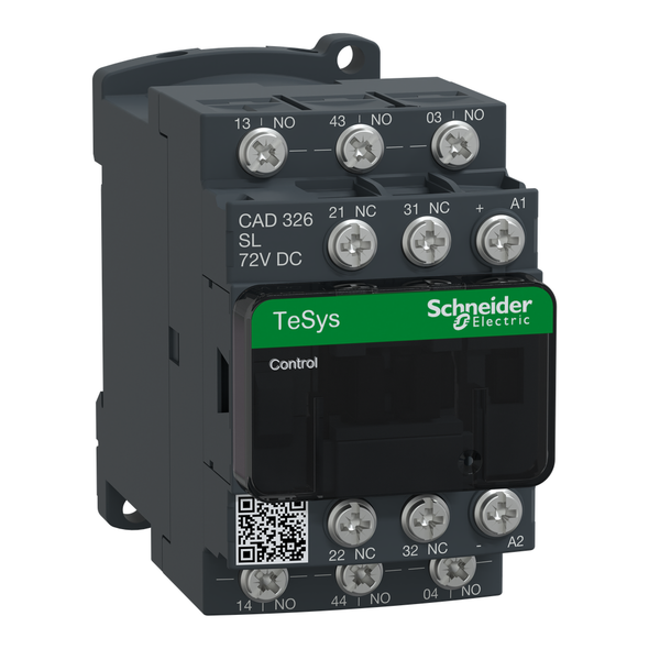 Schneider Electric CAD326SL TeSys Deca control relay - 3 NO + 2 NC - <= 690 V - 72 V DC low consumption coil