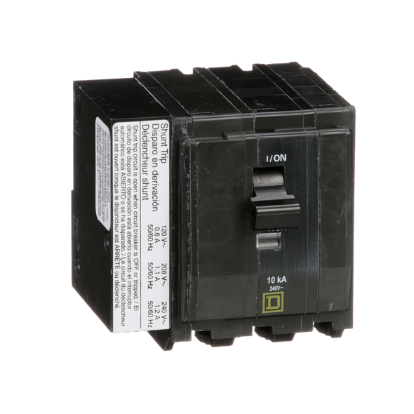 Schneider Electric QO3701021 Mini circuit breaker, QO, 70A, 3 pole, 120/240VAC, 10kA, plug in, AC shunt