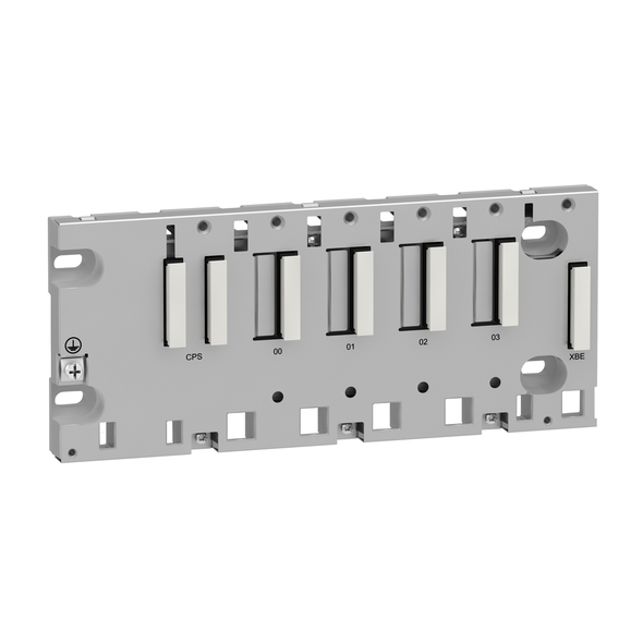 Schneider Electric BMXXBP0400H Backplane, Modicon X80, 4 slots, panel, mounitng plate or DIN rail mounting, ruggedized