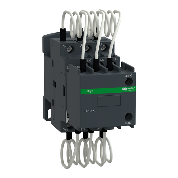 Schneider Electric LC1DMKV7 Capacitor contactor, TeSys Deca, 25 kVAR at 400 V/50 Hz, coil 400 V AC 50/60 Hz