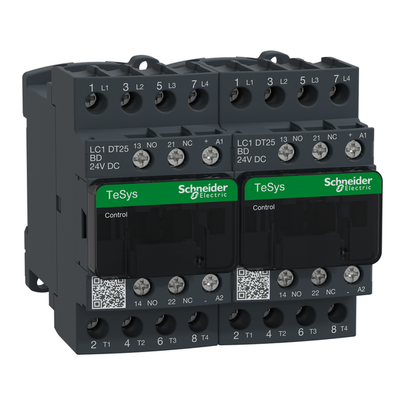 Schneider Electric LC2DT25BD TeSys Deca changeover contactor - 4P(4 NO) - AC-1 - <= 440 V 25 A - 24 V DC coil