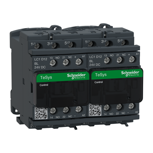 Schneider Electric LC2D12BL TeSys Deca reversing contactor - 3P(3 NO) - AC-3 - <= 440 V 12 A - 24 V low consumption DC coil