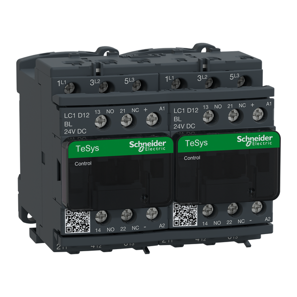 Schneider Electric LC2D12BLV TeSys Deca reversing contactor - 3P(3 NO) - AC-3 - <= 440 V 12 A - 24 V DC coil