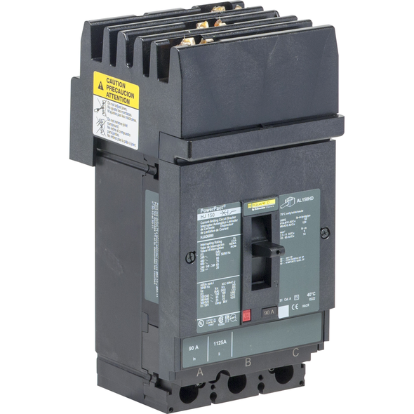 Schneider Electric HJA360406 Circuit breaker, PowerPacT H, 40A, 3 pole, 600VAC, 25kA, I-Line, thermal magnetic, 80%, CBA