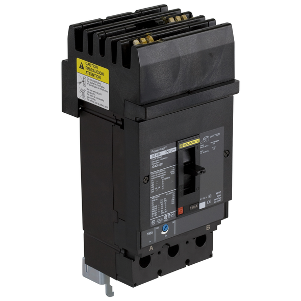 Schneider Electric JLA261751 Circuit breaker, PowerPacT J, 175A, 2 pole, 600VAC, 50kA, I-Line, thermal magnetic, 80%, AB