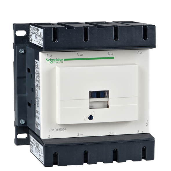 Schneider Electric LC1D115004P7 IEC contactor, TeSys Deca, nonreversing, 200A resistive, 4 pole, 4 NO, 230VAC 50/60Hz coil, open style